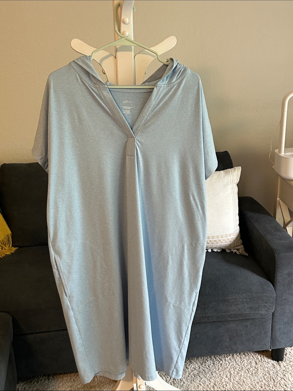 J. Jill Light Blue Hooded Shift Dress
